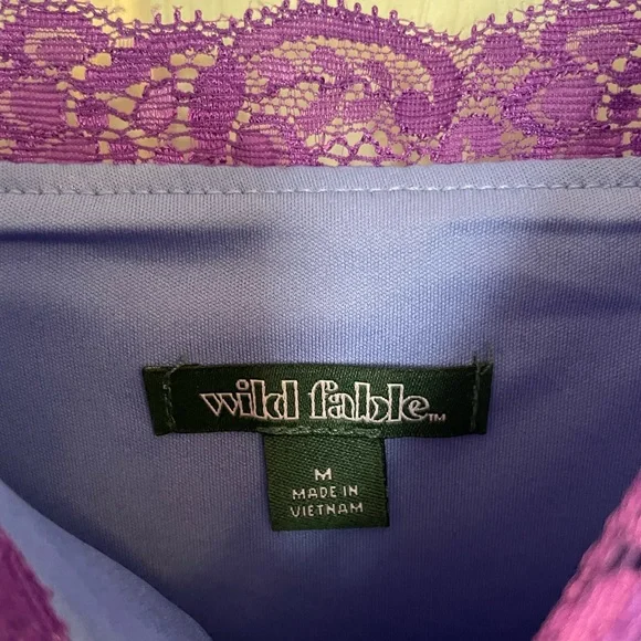 Blue and purple floral lace slip dress by Wild Fable - Picture 4 of 6